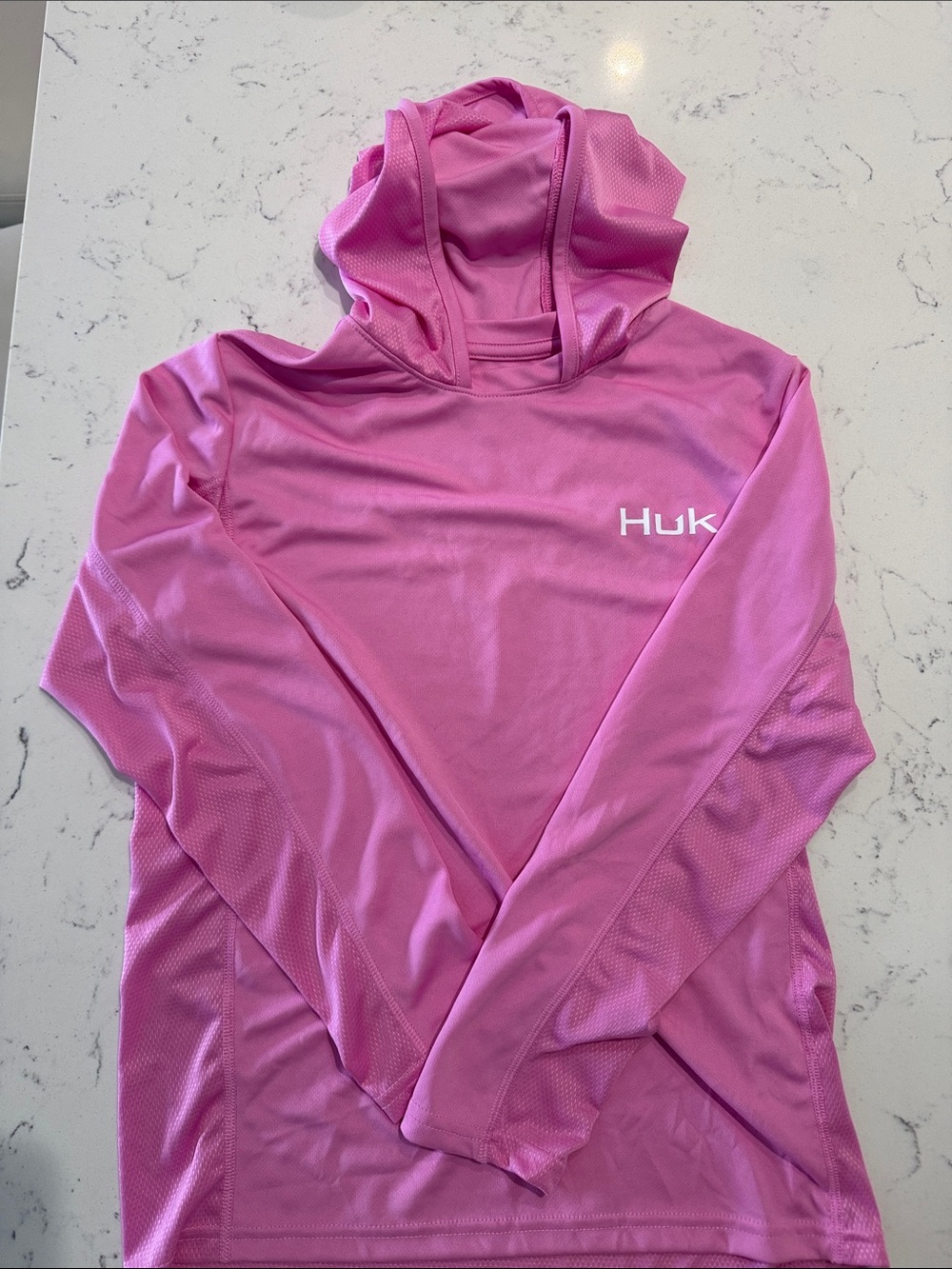 Huk Kids Pink Hooded Performance Sun Shirt